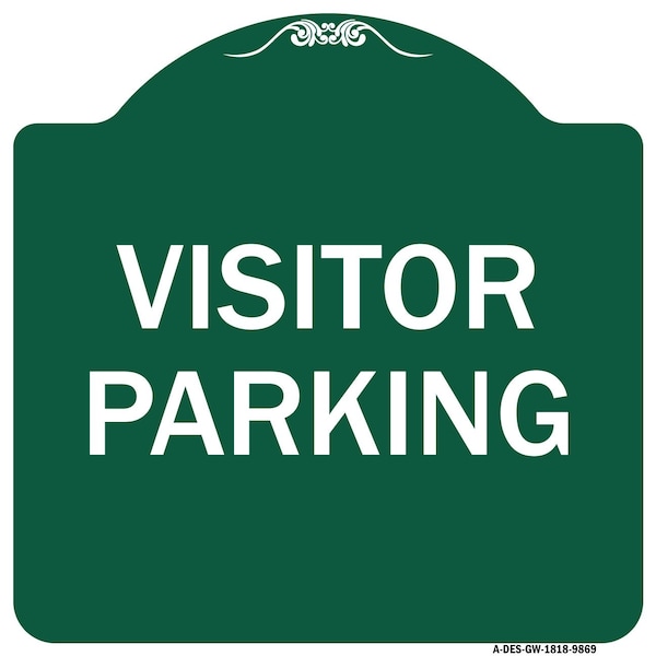 Signmission Designer Series Visitor Parking, Green & White Heavy-Gauge Aluminum Sign, 18" x 18", GW-1818-9869 A-DES-GW-1818-9869 - main